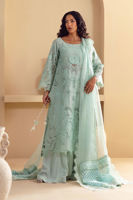 Pakistani Ice Green Embroidered Kora Cotton Salwar Kameez (3-Piece) - Image 6