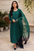Emerald Embroidered Korean Silk Salwar Kameez (3-Piece) - Image 8