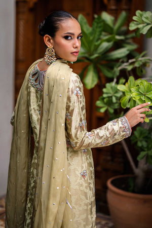 Olive Green Handcrafted Maisuri Salwar Kameez (3-Piece) - Image 5