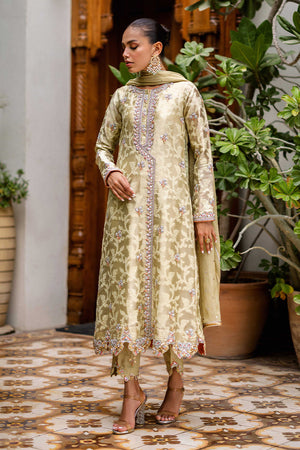 Olive Green Handcrafted Maisuri Salwar Kameez (3-Piece) - Image 6