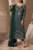 Emerald Green Embroidered Net Salwar Kameez (3-Piece) - Image 2