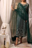 Emerald Green Embroidered Net Salwar Kameez (3-Piece) - Image 3