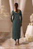 Emerald Green Embroidered Net Salwar Kameez (3-Piece) - Image 4