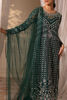 Emerald Green Embroidered Net Salwar Kameez (3-Piece) - Image 5