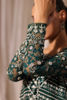 Emerald Green Embroidered Net Salwar Kameez (3-Piece) - Image 7