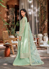 Mint Green Hand-Embellished Organza Salwar Kameez (3-Piece) - Image 4