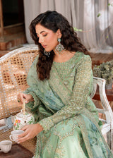 Mint Green Hand-Embellished Organza Salwar Kameez (3-Piece) - Image 8