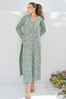 Pakistani Sage Green Embellished Net Organza Salwar Kameez (2-Piece) - Image 8