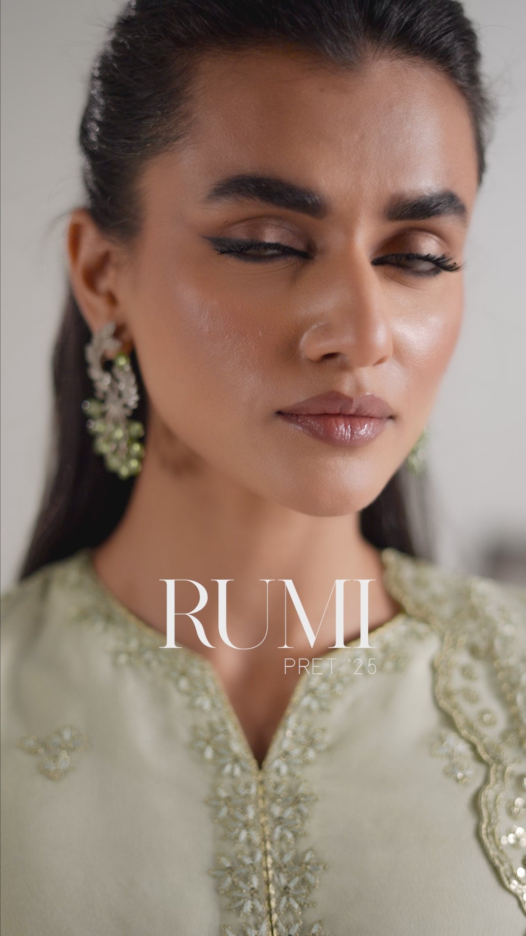 Pistachio Green Embroidered Organza Salwar Kameez (3-Piece) - Image 7