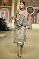 Sage Green Embellished Organza Salwar Kameez (3-Piece) - Image 4