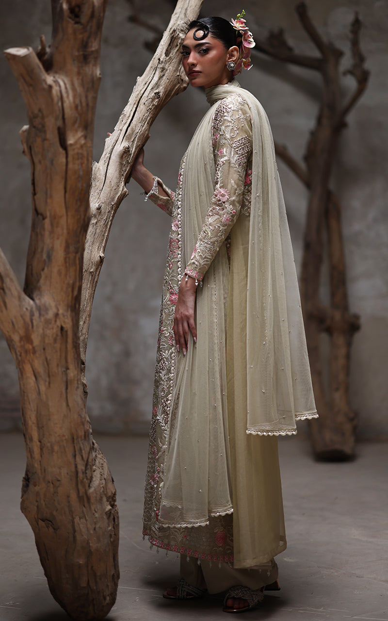 Sage Embroidered Organza Long Jacket Dress (3-Piece) - Image 6