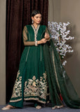 Emerald Green Embroidered Organza & Silk Salwar Kameez (4-Piece) - Image 3