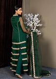 Emerald Green Embroidered Organza & Silk Salwar Kameez (4-Piece) - Image 4