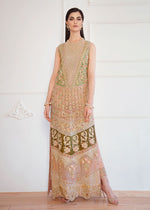 Pakistani Olive Green Embroidered Organza Salwar Kameez (3-Piece) - Image 4