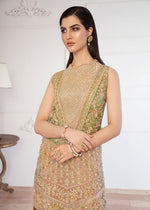Pakistani Olive Green Embroidered Organza Salwar Kameez (3-Piece) - Image 7
