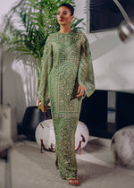 Green Embroidered Organza Salwar Kameez (3-Piece) - Image 2