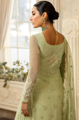 Mint Green Embroidered Net & Organza Suit (3-Piece) - Image 7