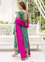 Emerald Green Hand-Embellished Raw Silk Jamawar Kurta (3-Piece) - Image 7