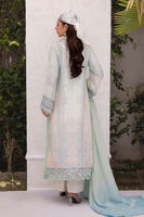 Mint Embellished Raw Silk Salwar Kameez (3-Piece) - Image 4