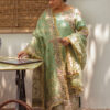 Pakistani Mint Green Zardozi Raw Silk Salwar Kameez (3-Piece) - Image 5
