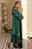Emerald Zardozi Raw Silk A-Line Salwar Kameez (3-Piece) - Image 5