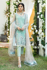 Pakistani Mint Green Cutwork Dabka Silk-Blend Salwar Kameez (3-Piece) - Image 2