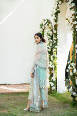 Pakistani Mint Green Cutwork Dabka Silk-Blend Salwar Kameez (3-Piece) - Image 3