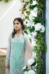 Pakistani Mint Green Cutwork Dabka Silk-Blend Salwar Kameez (3-Piece) - Image 5