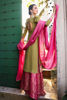 Pakistani Olive Green Embroidered Silk Salwar Kameez (3-Piece) - Image 6