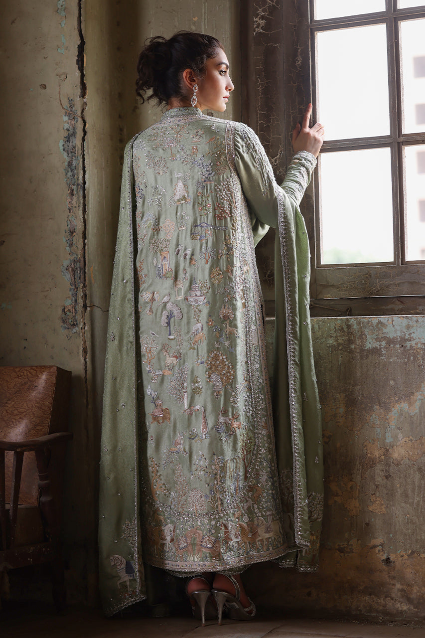 Mint Zardozi Resham Silk Jamawar Salwar Kameez (3-Piece) - Image 2