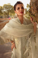 Pakistani Mint Embroidered Silk Net Salwar Kameez (3-Piece) - Image 3