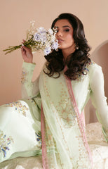 Pakistani Mint Green Embellished Tussle Silk Salwar Kameez (3-Piece) - Image 4