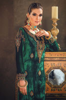 Alhambra Green Embroidered Velvet Salwar Kameez (3-Piece) - Image 7