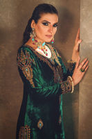 Alhambra Green Embroidered Velvet Salwar Kameez (3-Piece) - Image 8