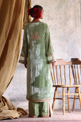 Sea Foam Green Embroidered Velvet Salwar Kameez (3-Piece) - Image 6