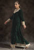 Pakistani Emerald Green Handworked Velvet Salwar Kameez (3-Piece) - Image 4