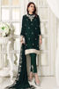 Pakistani Deep Green Embellished Velvet Salwar Kameez (3-Piece) - Image 4