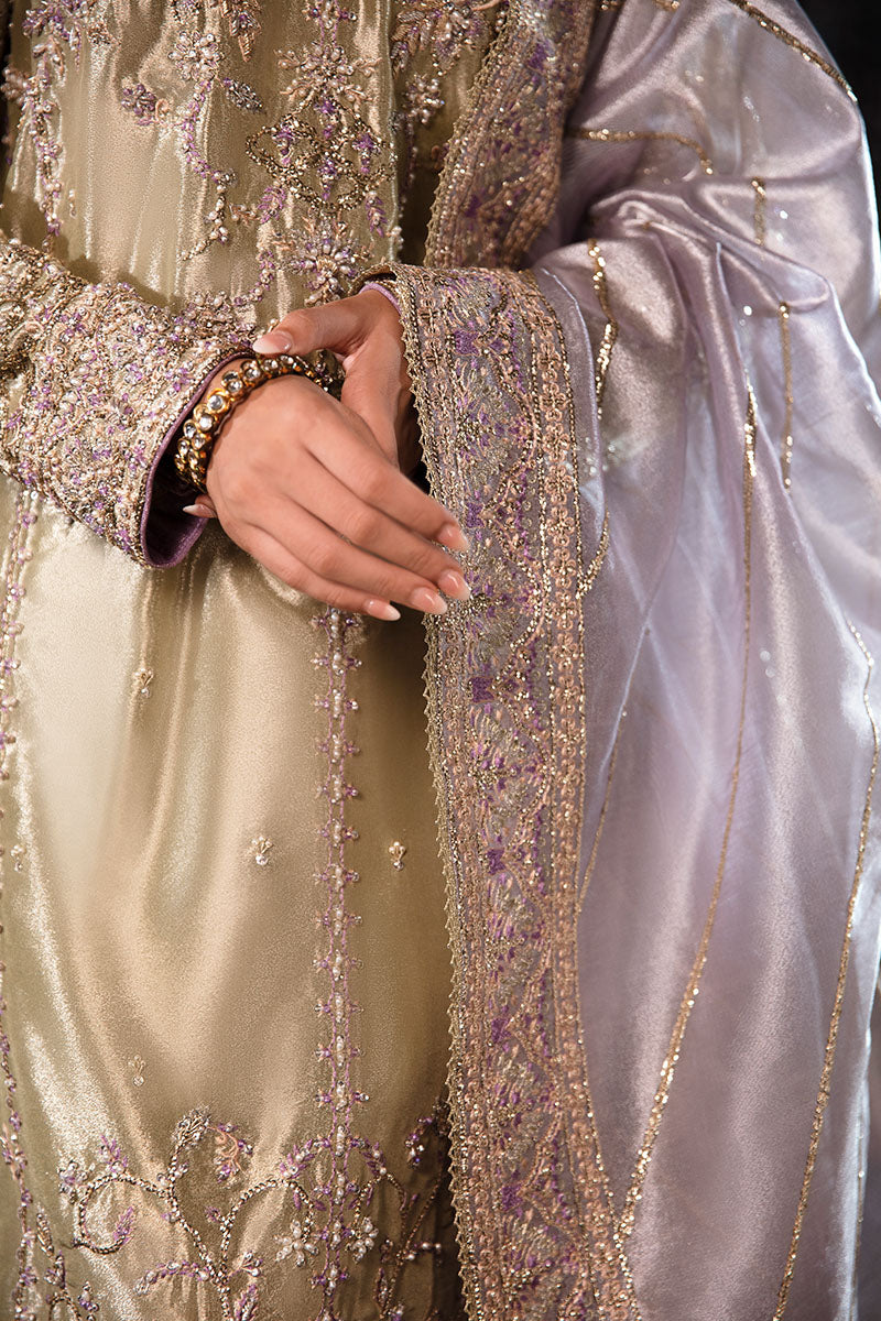 Pakistani Mint Green Embroidered Zarri Silk Salwar Kameez (3-Piece) - Image 6