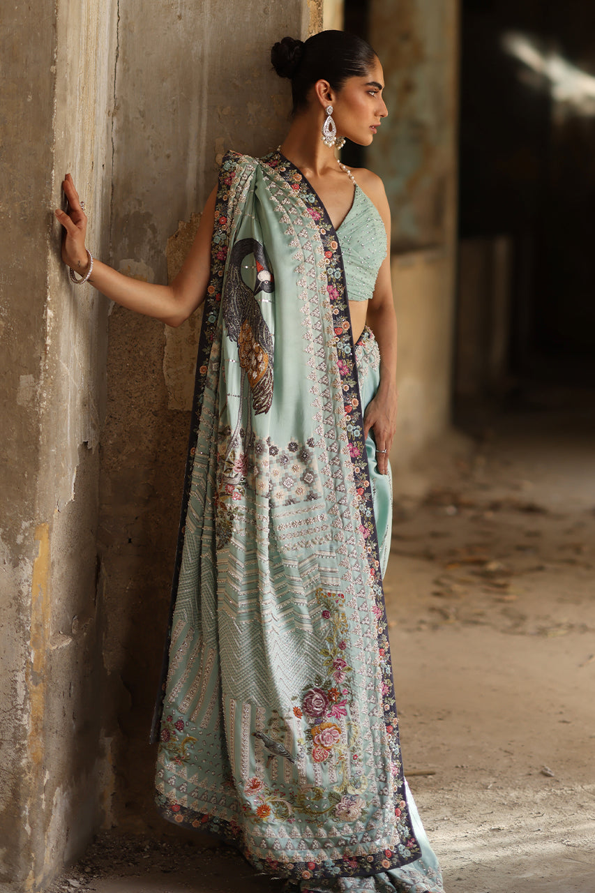 Ferozi Zardozi Charmeuse Silk Saree (3-Piece) - Image 9