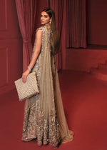 Pakistani Pistachio Sequin Net Saree with Satin Blouse (2-Piece) - Image 5