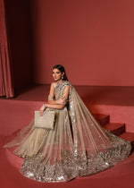 Pakistani Pistachio Sequin Net Saree with Satin Blouse (2-Piece) - Image 8