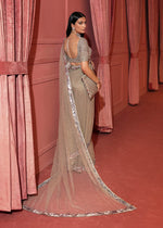 Pakistani Pistachio Embellished Satin Silk & Net Saree (2-Piece) - Image 4