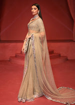 Pakistani Pistachio Embellished Satin Silk & Net Saree (2-Piece) - Image 5