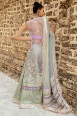 Mint Hand-Embroidered Brocade Sharara (3-Piece) - Image 3