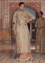 Sage Green Embroidered Organza Kameez with Sharara (2-Piece) - Image 2