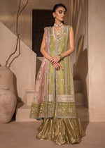 Pakistani Lime Embroidered Raw Silk Sharara (3-Piece) - Image 5