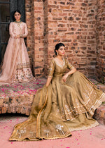 Mehndi Green Embroidered Korean Rawsilk Peshwas Sharara (3-Piece) - Image 7