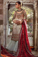 Pakistani Mint Green Antique Dabka Silk Sharara (3-Piece) - Image 2