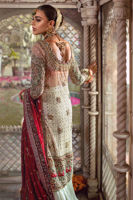 Pakistani Mint Green Antique Dabka Silk Sharara (3-Piece) - Image 4