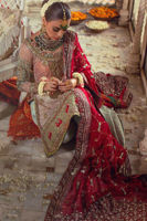 Pakistani Mint Green Antique Dabka Silk Sharara (3-Piece) - Image 5